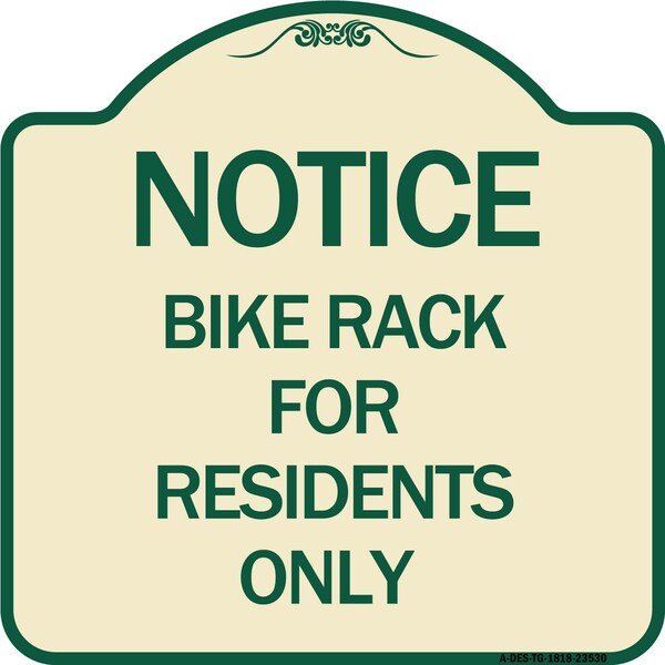 Bike Rack for Residents Heavy-Gauge Aluminum Architectural Sign, 18" x 18", TG-1818-23530